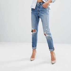 levi's 501 skinny ripped jeans 26"